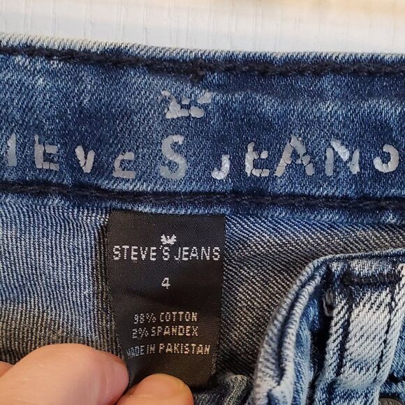 Steve's Jeans Moto Biker Distressed Skinny Jeans Stretch Denim 4 - Picture 3 of 5